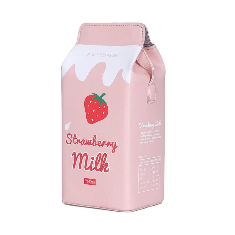 Women's Milk Carton Small Square Bag Contrast Printed Shoulder Crossbody Bag