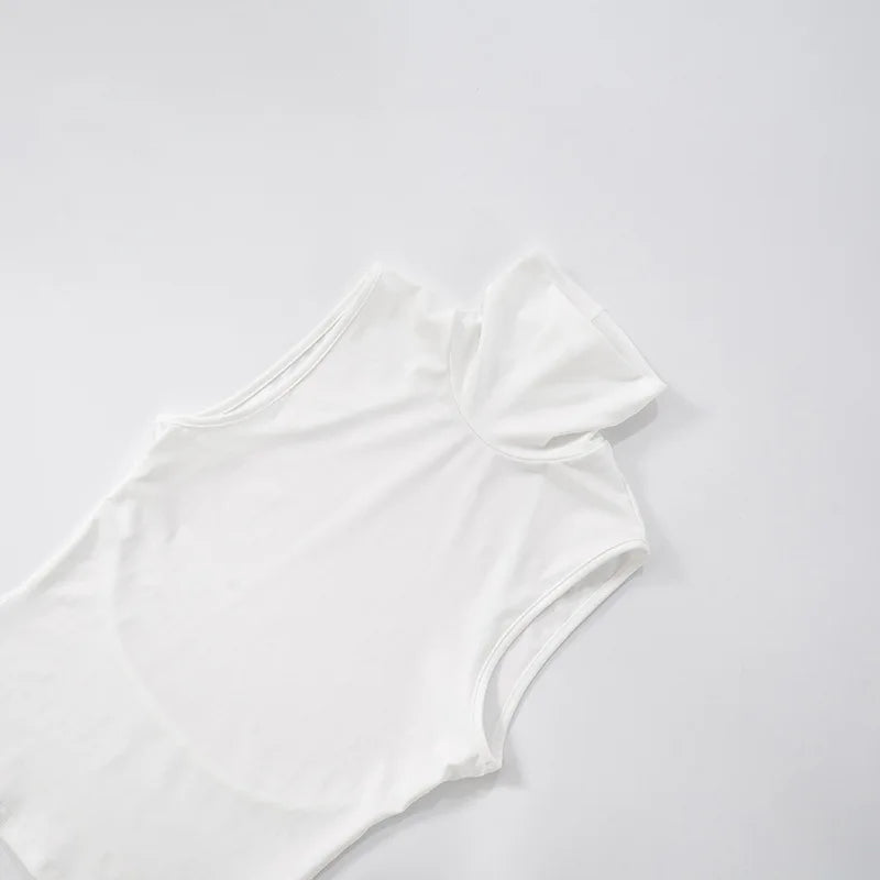 Nsauye Casual Solid White Women Basic Vest T Shirt Tank Tops Turtleneck Y2K Summer Clothes Skinny Mini 2025 Club Sexy Crop Tops