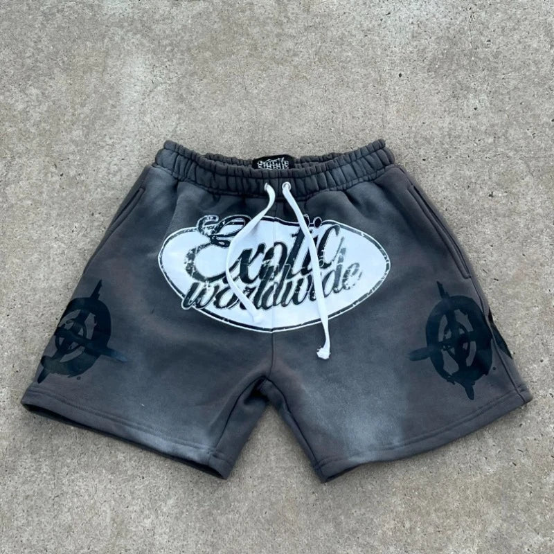 Outdoor Sports Shorts Men Women Ins New Personality Pattern Printing Tide Five Pants Fall Loose Thickened Couple Casual Shorts