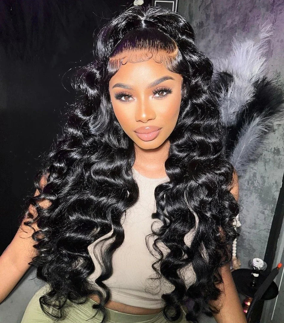 30 40Inch Human Hair 13x6 13x4 HD Lace Frontal Wig Brazilian Loose Deep Wave Curly Human Hair 360 Full Lace Front Wig Preplucked