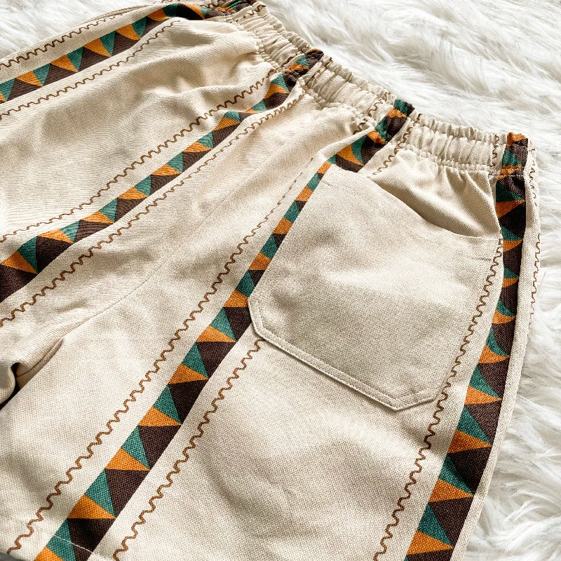 Cactus Jack Shorts Fashion Casual  Loose Color Blocking Patch Black Drawstring Elastic Waist Shorts Men Women Streetwear Pants