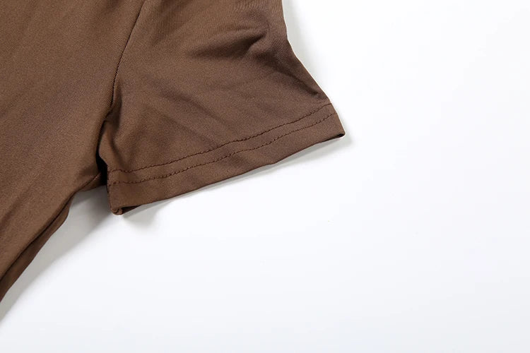 Weird Puss Letter Print Fashion Romper Women Body-Shaping  o-Neck Mini Sleeve Tight Peach Hip Casual Simple Workout Playsuits