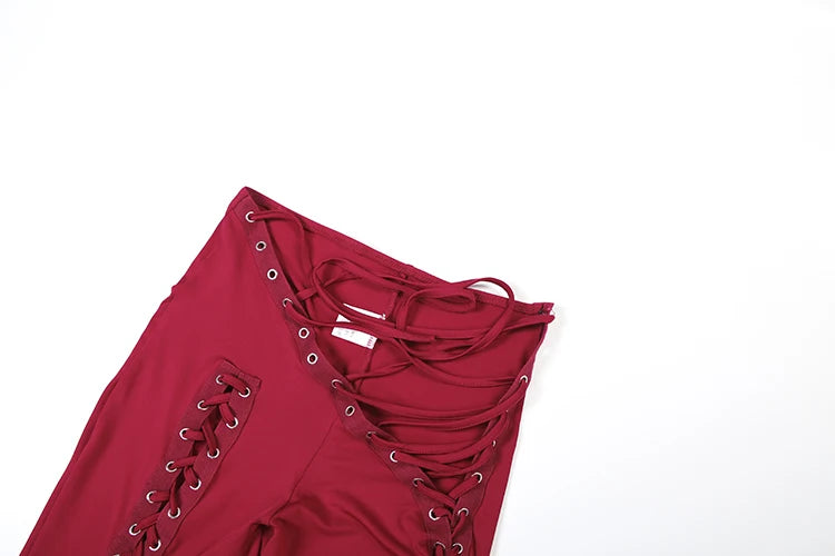 Halter Camisole & Shirring Hollow Pants Set — Women's Clubwear