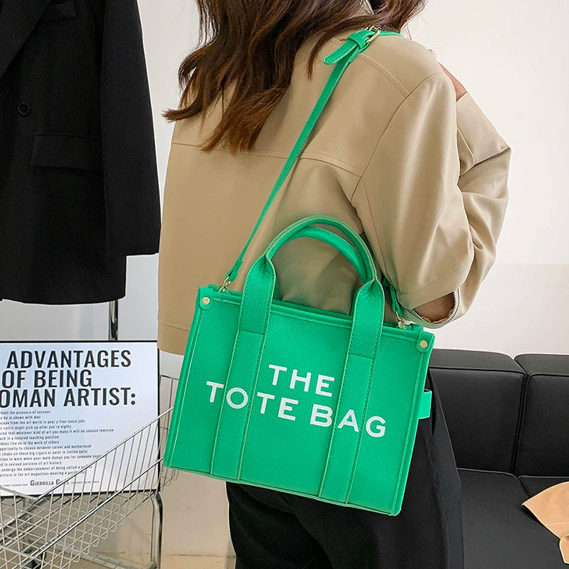 The Tote Bag For Women Crossbody Female Handbag New Solid Words Lette Leisure Large Bag,Luxury Fashion Bag,designer Bag for PU