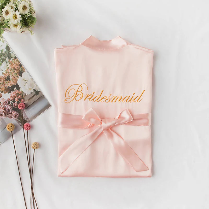 Summer Lace Sleepwear Bride&Bridemaid Wedding Robe Gown Solid Embroidery Kimono Bathrobe Women Casual Home Night Dress M L Xl