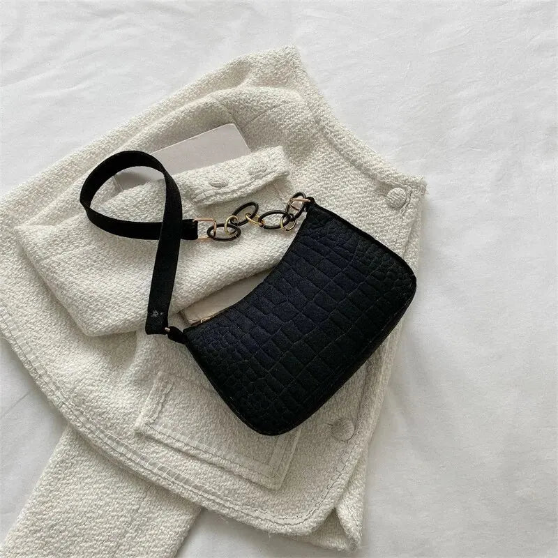 Retro Felt Small Square Bag For Women Autumn Shoulder Handheld Fashion