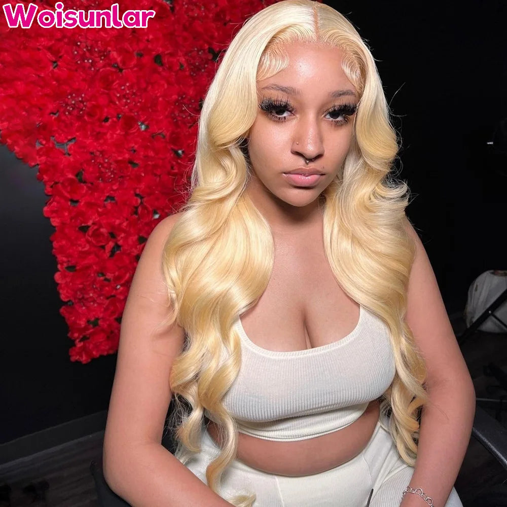 36 Inches Ombre Pink Front Lace wigs human hair 13X4 13x6 Transparent Lace Body wave Hair 180%  For Women Human Hair Wigs 100%