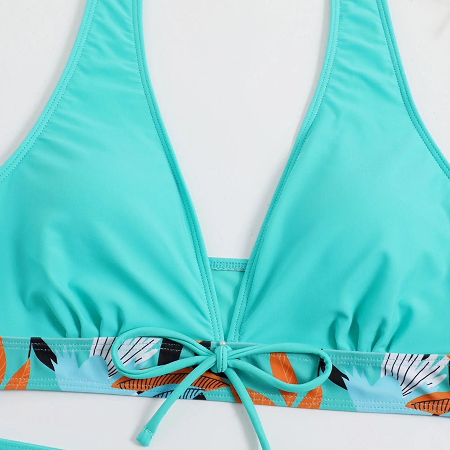 Shorts Bikinis Set  High Waist Swimsuit Women Swimwear  Plant Print Bathers Bathing Swim Suit Beachwear