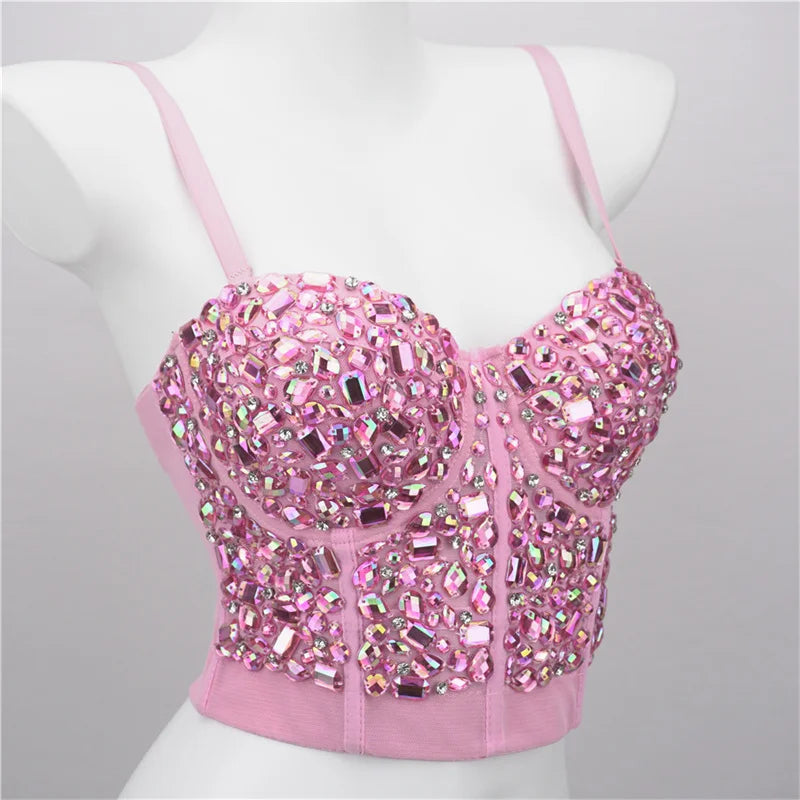 Bling Rhinestone Corset, Luxury Woman Clothes