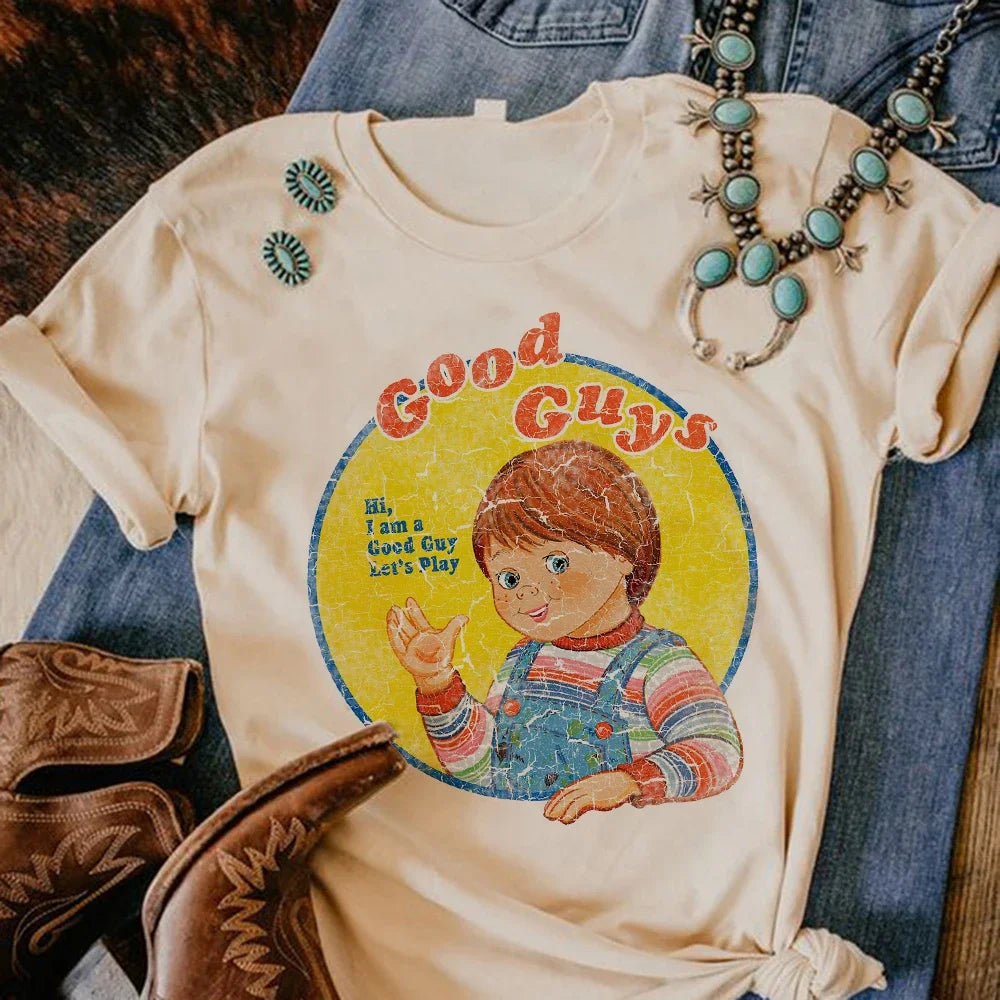 Satan Halloween Horror Ghost Tee Women Manga Y2K Designer T Shirt Female Funny Streetwear Anime Clothes