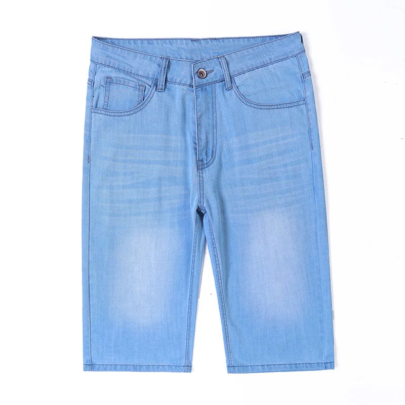 denim shorts, seven-point pants, new style, loose mid-length pants, casual, summer thin men's Troupers, men's jeans