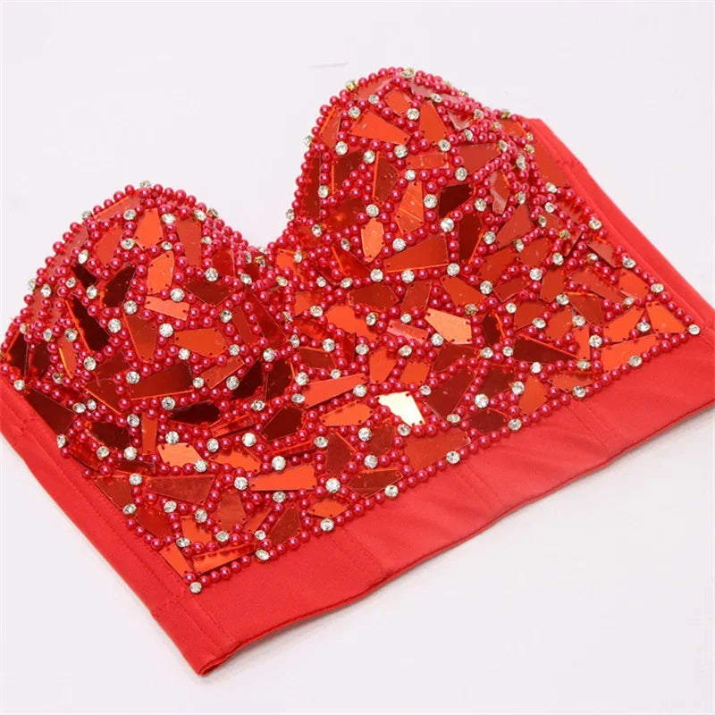 Bling Rhinestone Corset, Luxury Woman Clothes