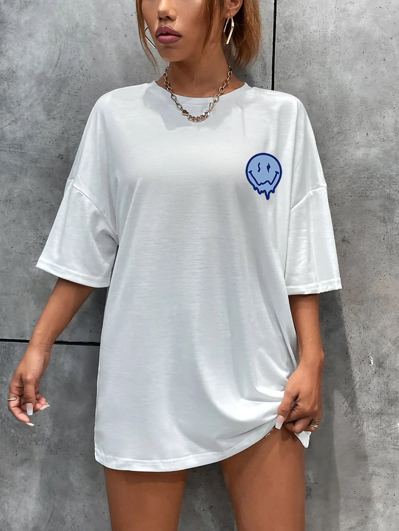 Enjoy The Little Things  Slogan Letter Printed Women T-Shirts Loose Oversized Clothing Personality Street Casual Short Sleeves