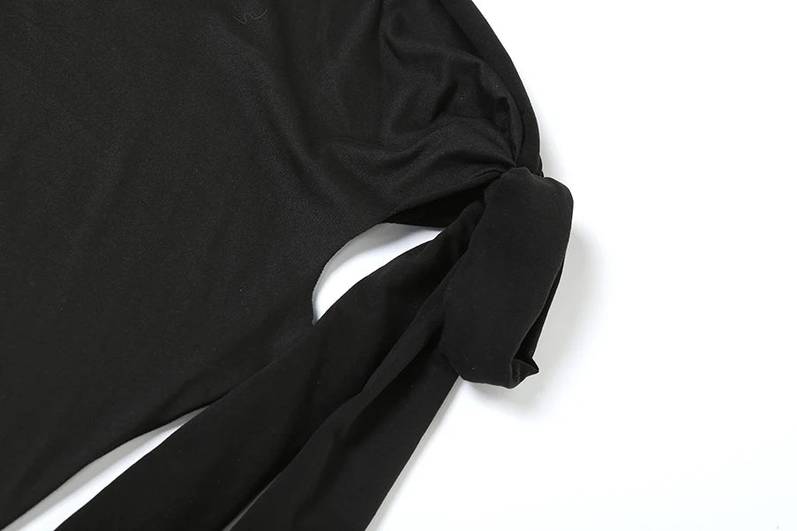 Weird Puss One-Shoulder Dress Woman Summer Sexy Solid Elegant Knot Bandage Sleeveless Bodyshape Simple Party Skinny Vestidos