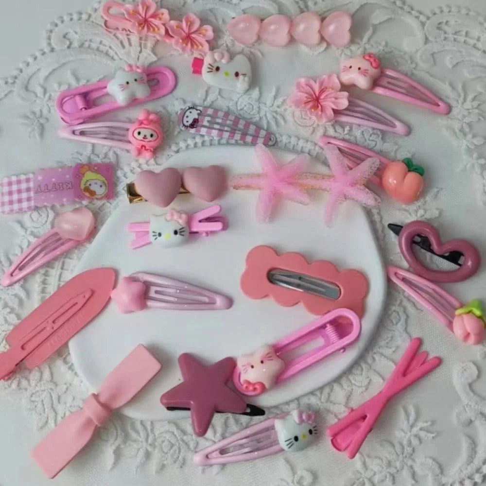 10-50pcs Y2K Hair Clips pack Cute Pink hair accessories Seamless Edge Clip Women Girl Sweet Beauty Hairpin trendy hair clips