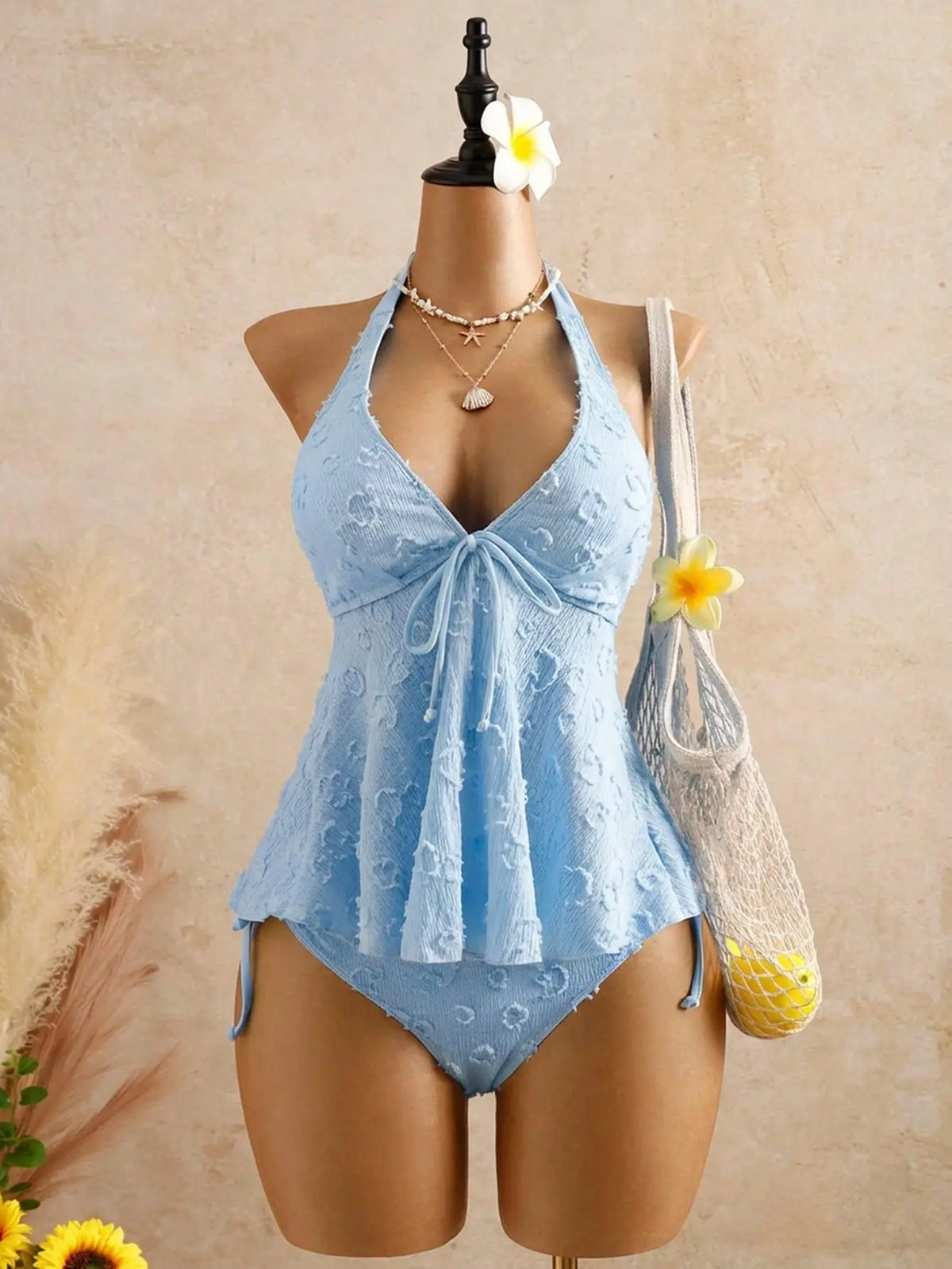 Sexy Front Tie Bikini Set 2026 Pink White V Neck Tank Top Tie Side Thong Swimsuit Summer Bathing Suit Holiday Two Piece Swimwear