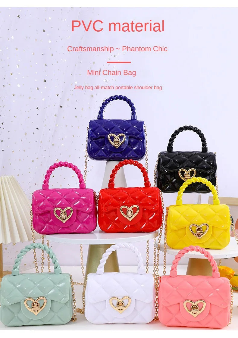 PU Mini Shoulder Bags New Heart Coin Wallets Handbags Women Girls