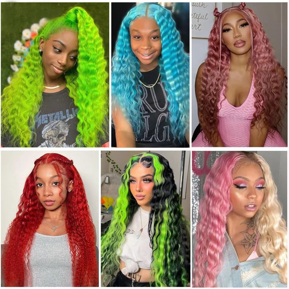 Deep Wave 613 Lace Front Wig Human Hair 13X6 30 32 Inch Blonde Wig Human Hair 220 Density Pre Plucked Lace Frontal Wig For Women