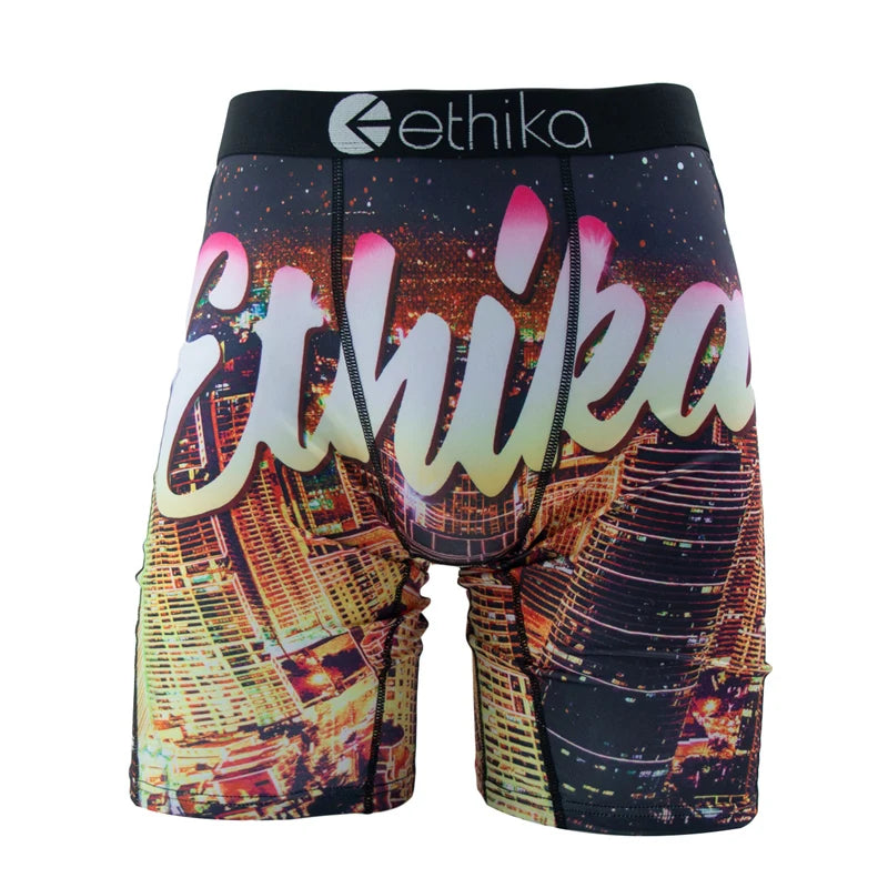 ETHIKA Men Underwear Boxers 1Pcs Sexy Breathable Mesh Crotch Man Swimming Underpants Plus Size Mens Panties Men's Boxers Briefs