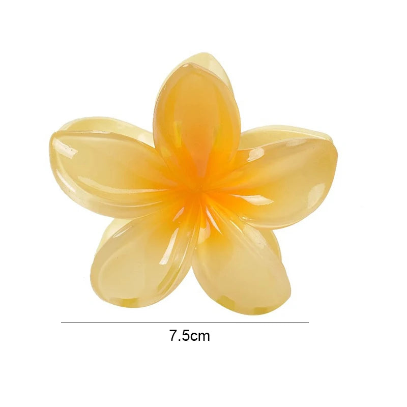 New Hawaiian Gradient Hair Clips Women Flower Hair Claws Shark Hairpins Vacation Beach Style Hairpins Hair Accessories