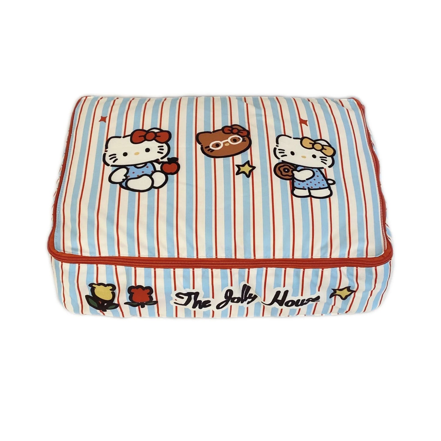 Striped Cat Travel Organizer Bag Portable Luggage Storage Pouch For Trip Business Hand Carry Cosmetic Case