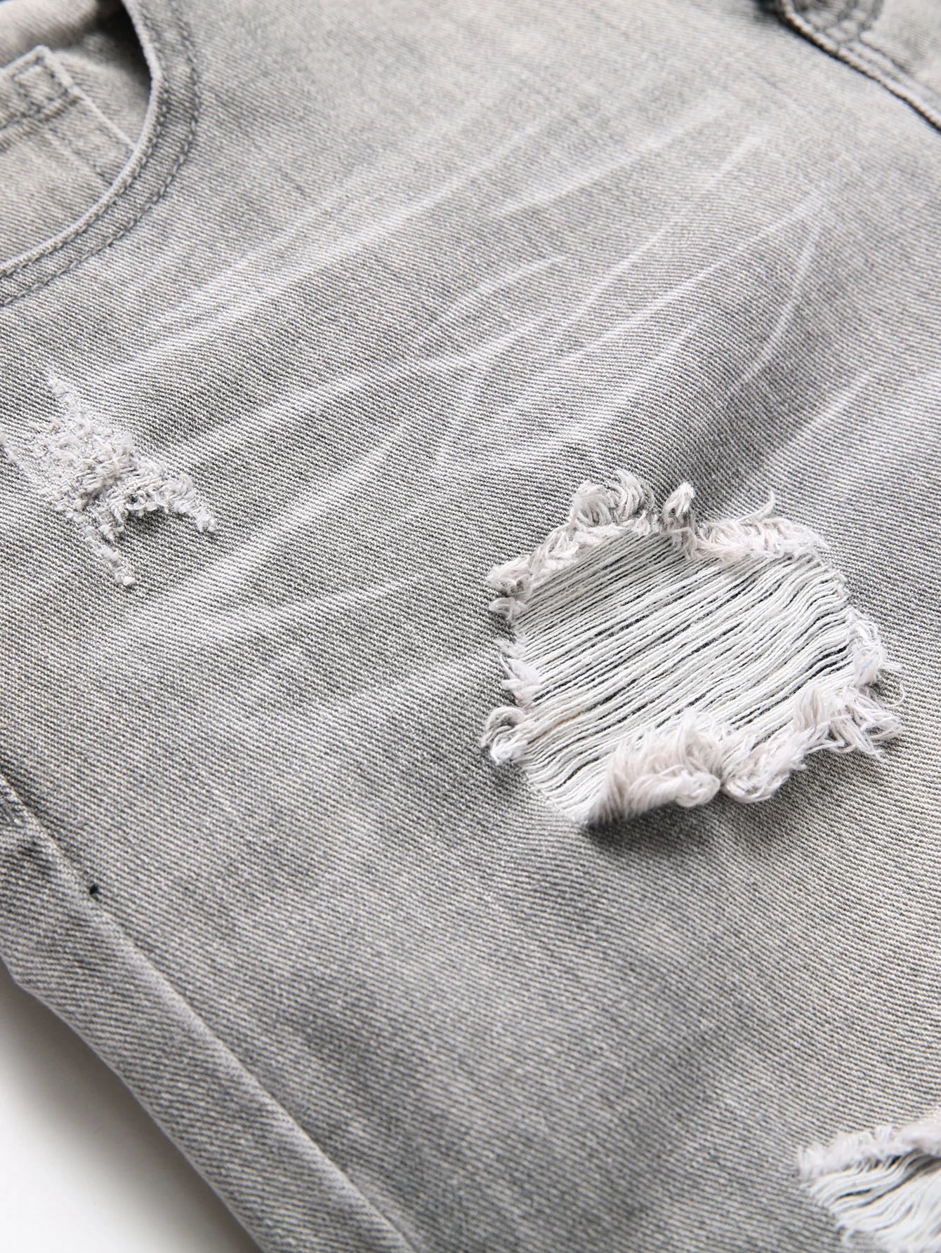 Denim Jeans Slim Fit Comfort Straight Leg Casual Mid Waist Denim Pants Grey Trousers Men Clothing