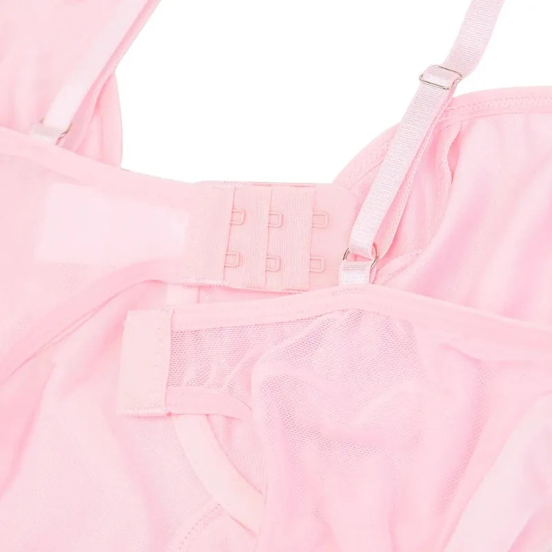 Lace Fancy Patchwork Garters Sexy Lingerie Girly Pink Corset Dress Stocking Matching Cute Sexy Uniform Lingerie New