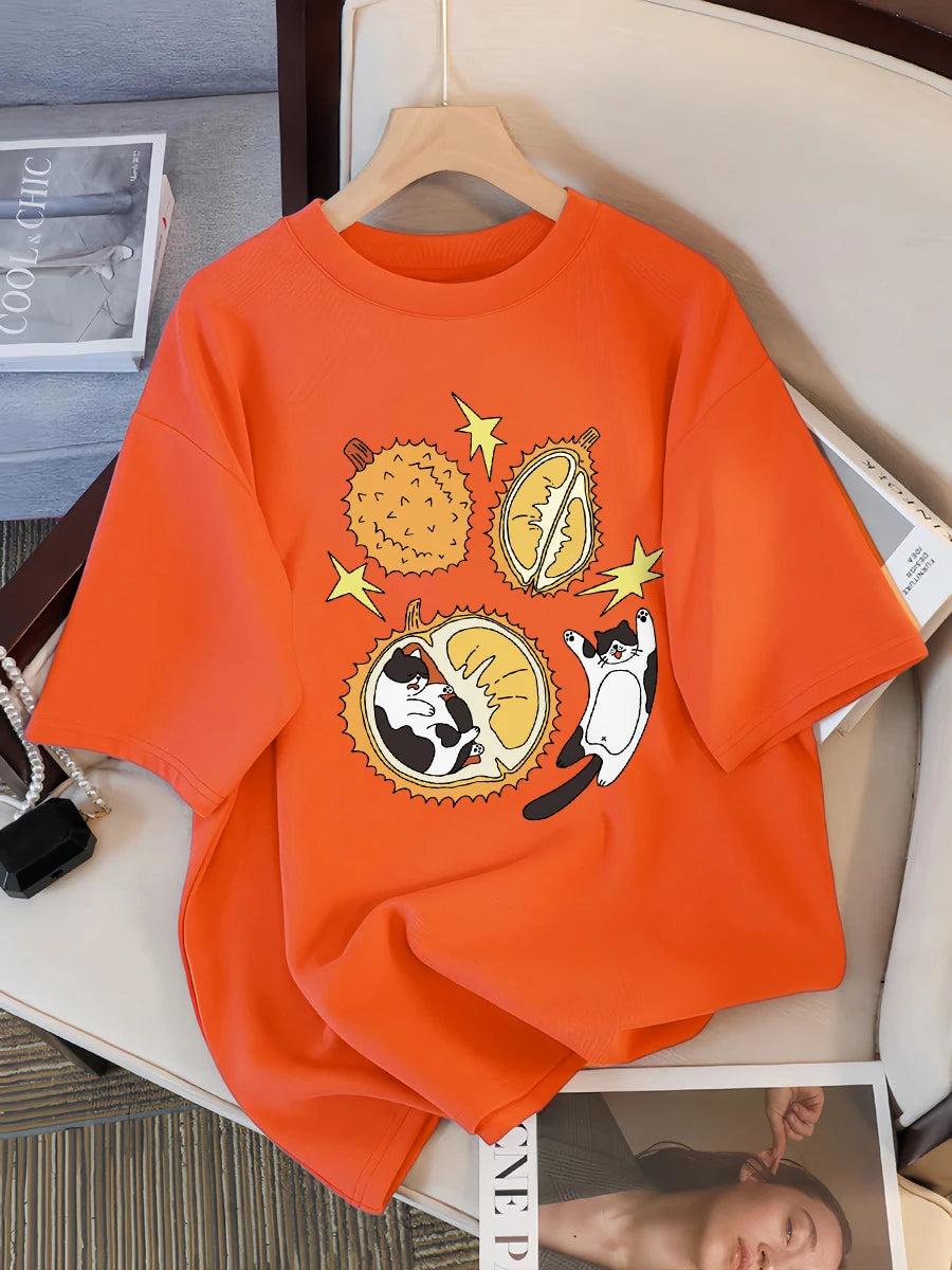 Real Fresh Cherry Fruit Cup Design Tee Shirts Female Comfortable Cotton T Shirt Fashion Casual Clothes Soft Street Short Sleeve