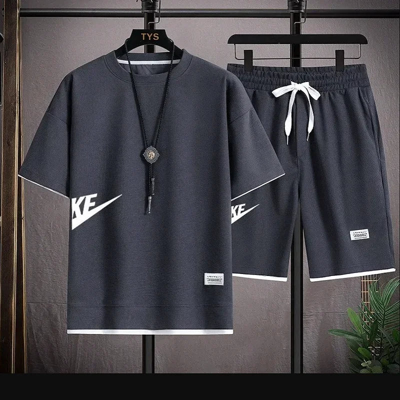2025 Summer Men's Suit Casual Fashion Sportswear Men's Short-sleeved T-shirt + Sports Shorts Casual Men's Jogging Suit