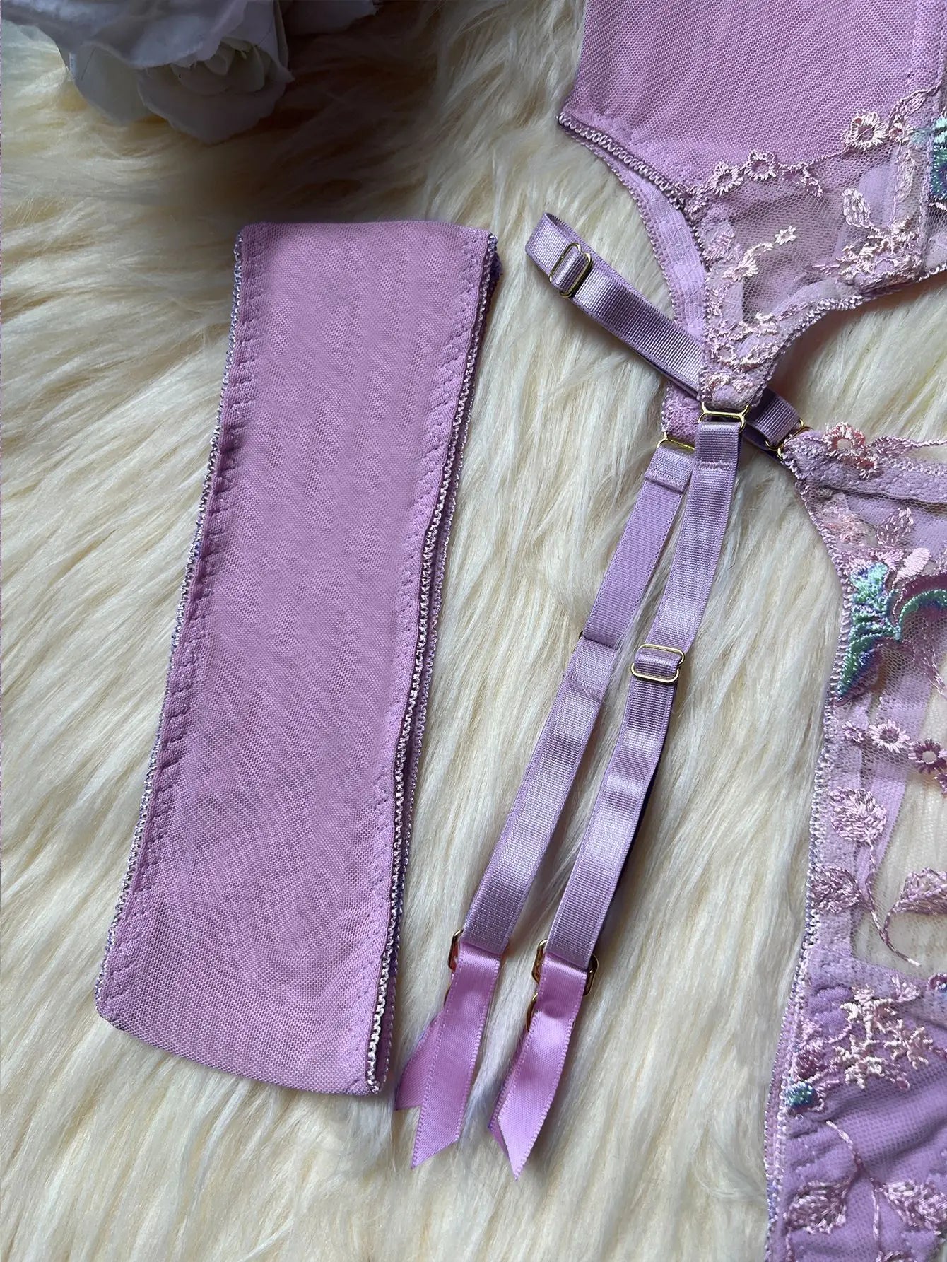 SINGREINY Gauze Sheer Slim Erotic Bra&Brief Sets Fashion Embroidery Club Sleepwear Female Prono Transparent Sexy Underwear Suits