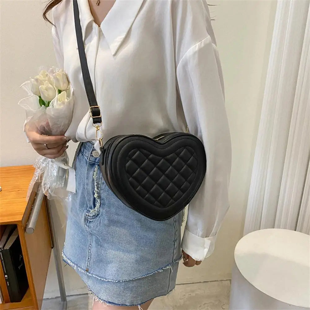 Fashion Love Heart Shape Shoulder Bag Handbags Designer Crossbody Bags PU Leather Zipper Women Casual Phone Bag Shoulder Bag