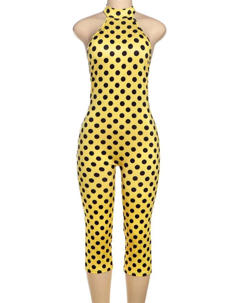 Weird Puss Backless Romper Women Halter Bandage Leopard Print Fit Tight Stretch Summer Sexy Hipster Activity Workout Playsuits