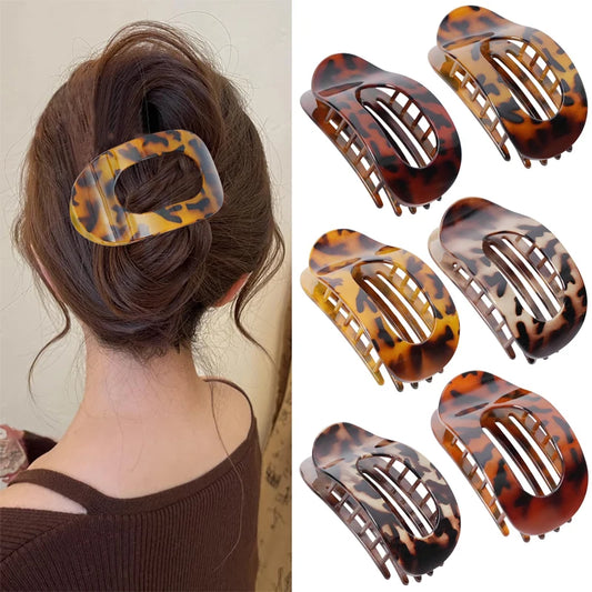 Newest Korean Acetic Acid Hair Clip Hair Accessories Women's Spoon Clip Spring Clip Leopard Hair Clip Top Clip Simple Headpiece