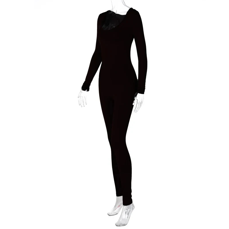 Dulzura Women 2024 Autumn Winter Long Sleeve Bodycon Streetwear Jumpsuit Overall One Piece Outfit Wholesale Items for Business