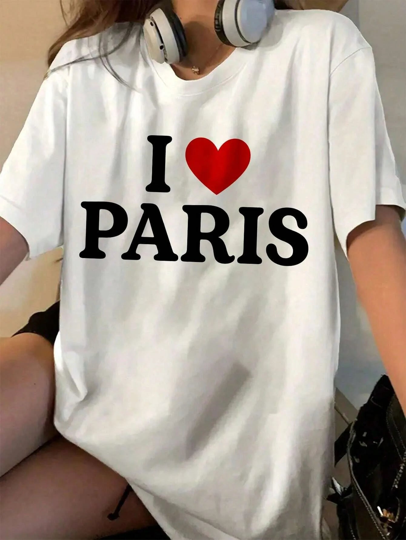 Fashion Five Pointed Star Pattern Cotton Tshirt Summer Round Neck Short Sleeve ForWomen Casual Korean Solid Color Streetwear Top