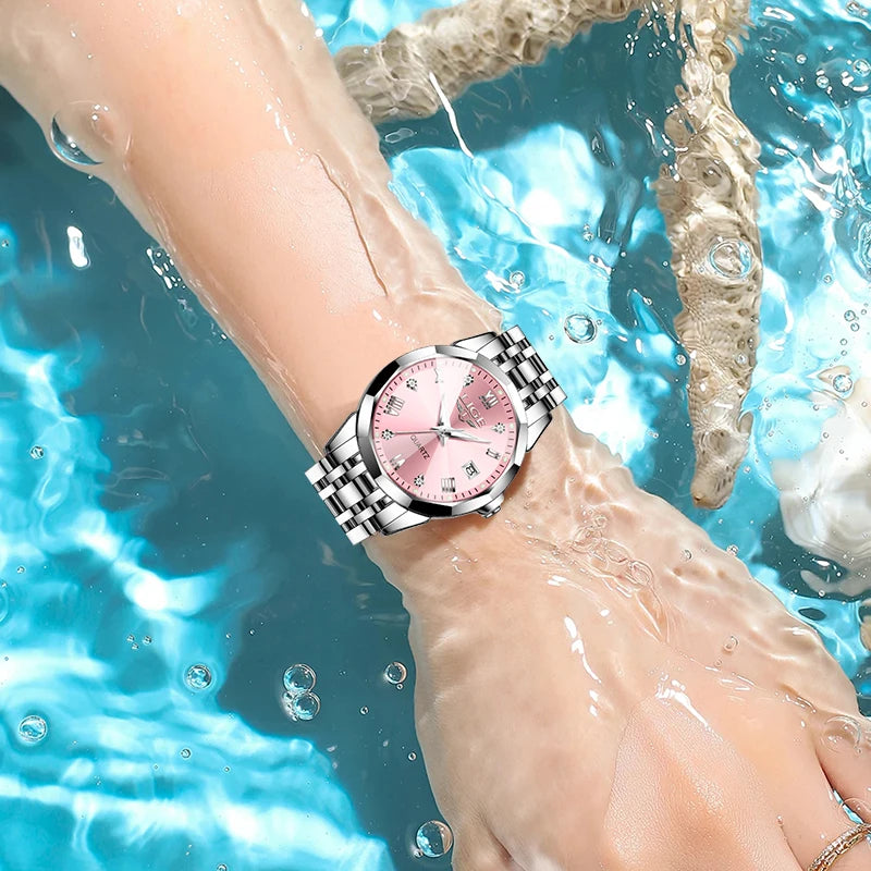 LIGE Elegant Ultrathin Nordic Simple Style Quartz Movement ladies Wristwatch Fashion Stainless Steel Bracelet Belt Watch