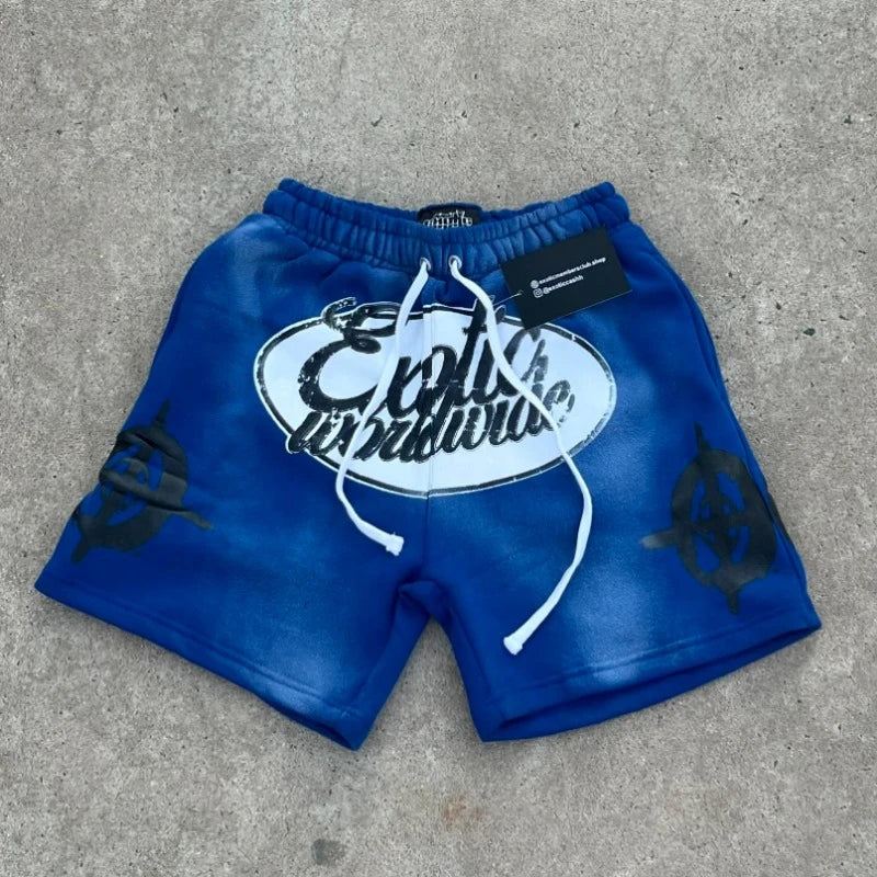 Outdoor Sports Shorts Men Women Ins New Personality Pattern Printing Tide Five Pants Fall Loose Thickened Couple Casual Shorts