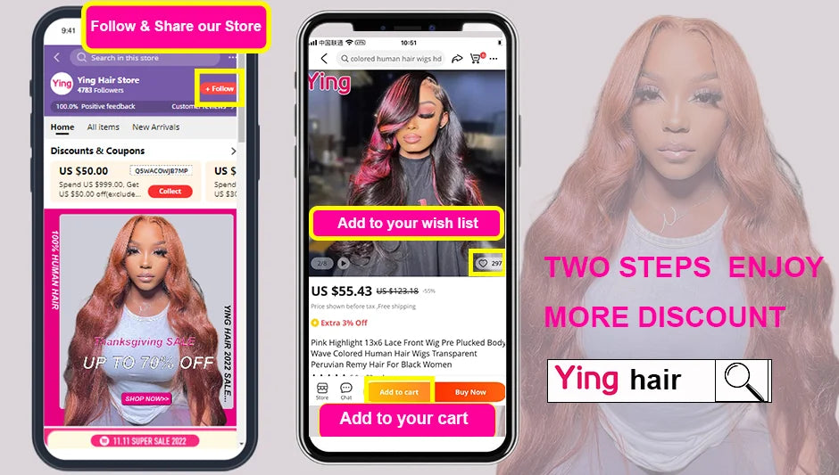 Ying Body Wave Lavender Purple 13x4 Lace Front Human Hair Wigs 13x6 Lace Frontal Wig  Pre Plucked Brazilian Remy 613 Wig