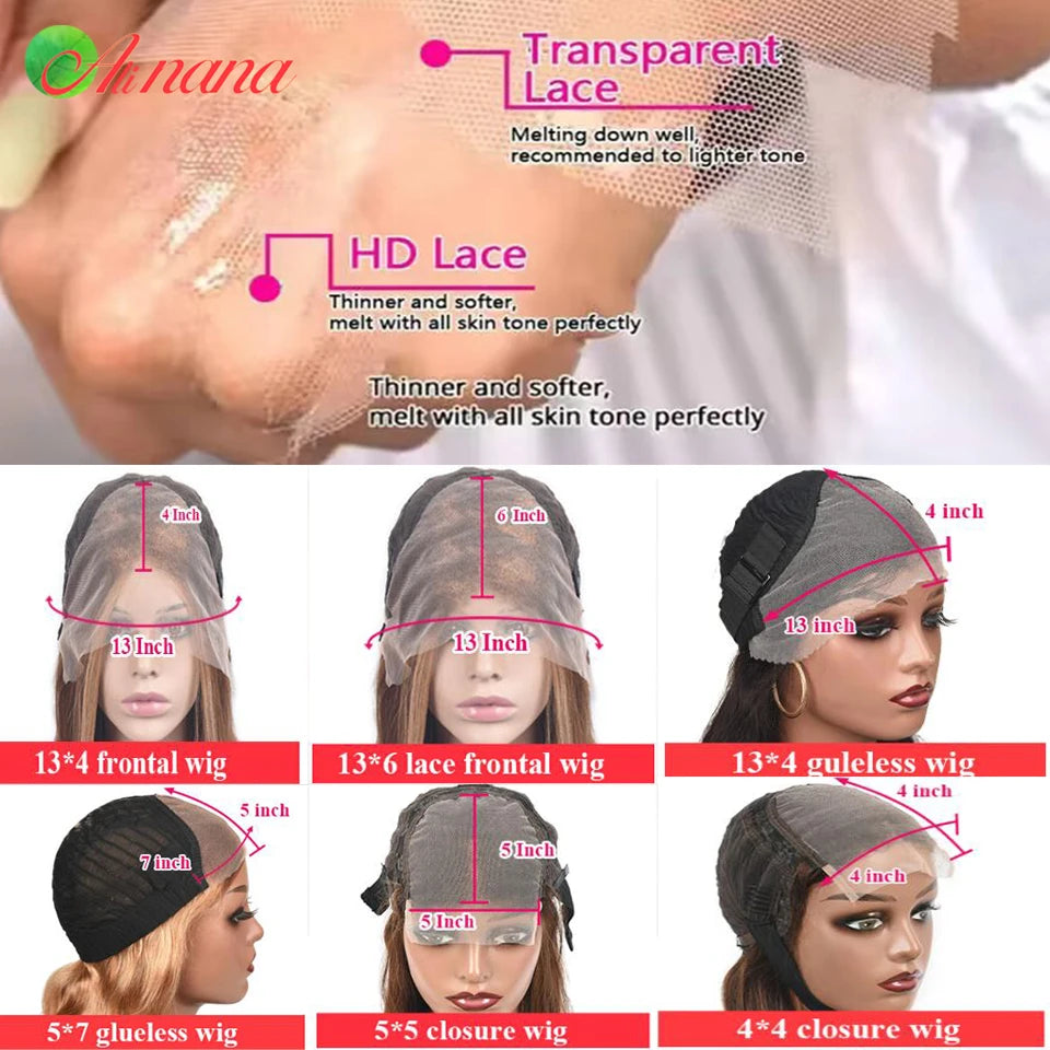 Highlights Yellow Colored Body Wave Wig HD 13x6 Lace Frontal Wig Ombre Pink Pre-Plucked Remy 100% Human Hair Wig For Black Women
