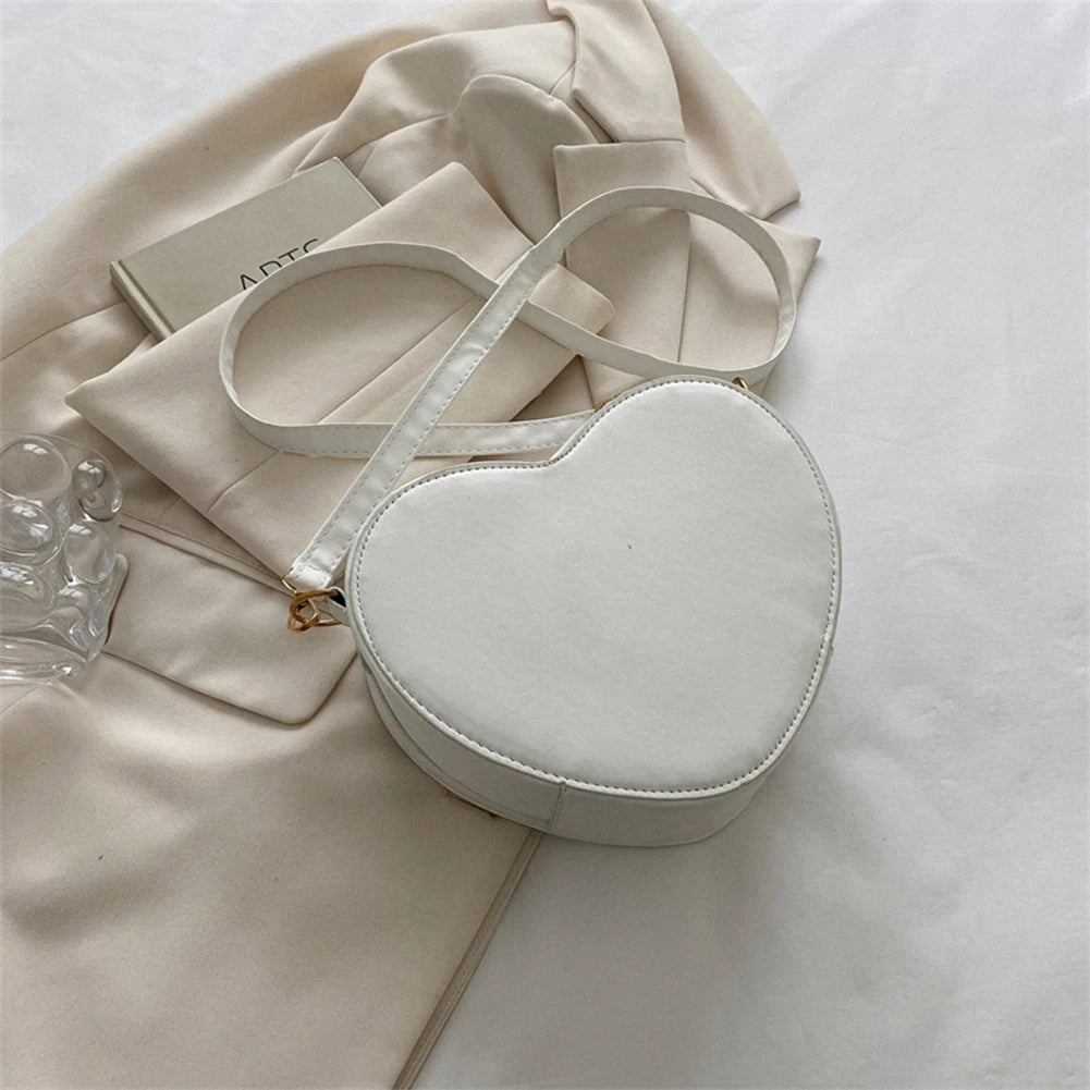 Fashion Love Heart Shape Shoulder Bag Handbags Designer Crossbody Bags PU Leather Zipper Women Casual Phone Bag Shoulder Bag