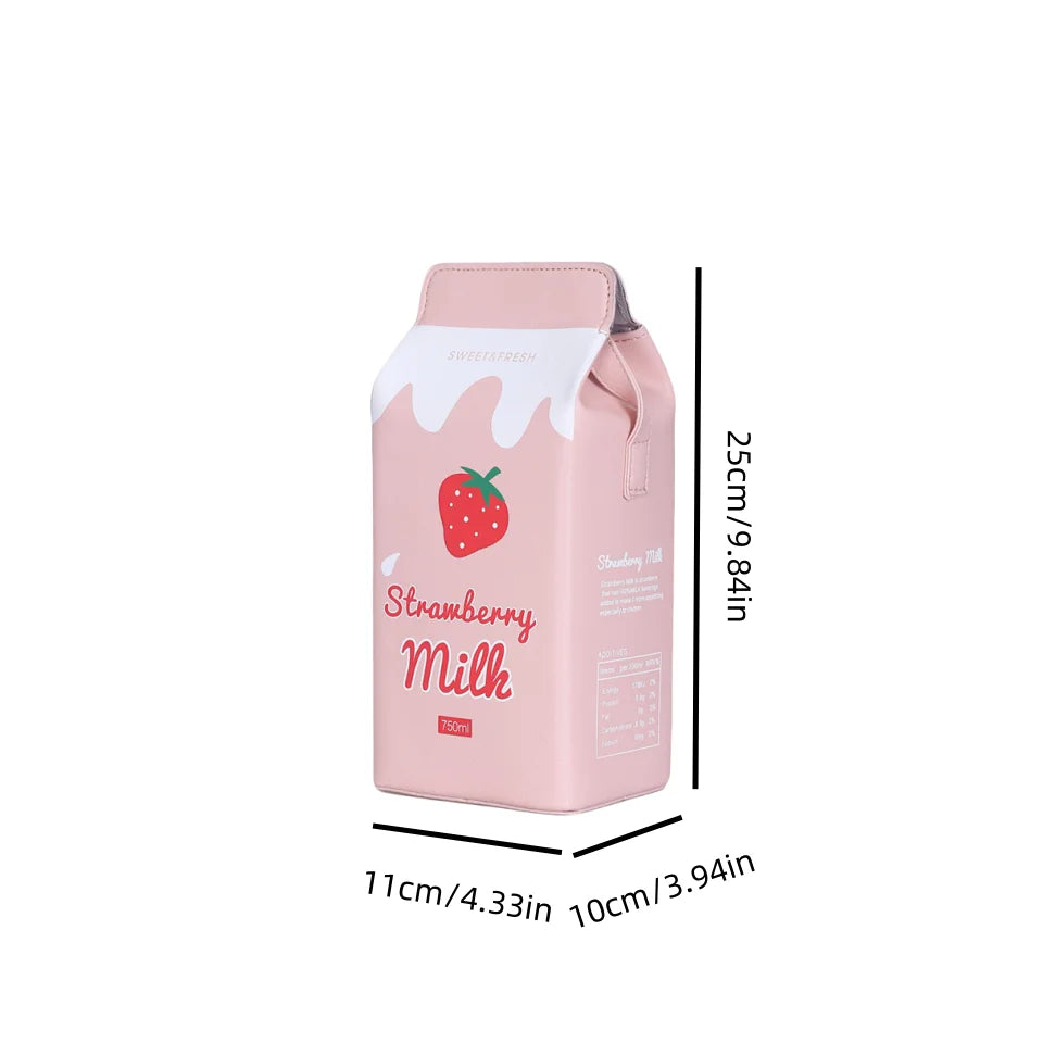 Women's Milk Carton Small Square Bag Contrast Printed Shoulder Crossbody Bag