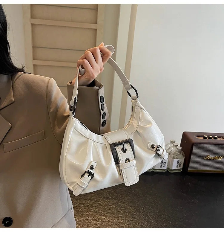 Y2K Retro Pleated Hobo Shoulder Bag for Women Hot Selling Maillard Style Underarm Bag Clutch Handbags for Travel Work Shopping