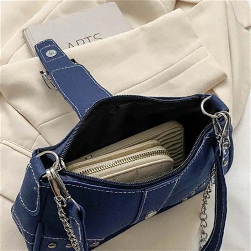 Simple Retro Underarm Bag Fashionable Trend Casual Shoulder Bag Canvas Casual Texture Crossbody Bag for Women