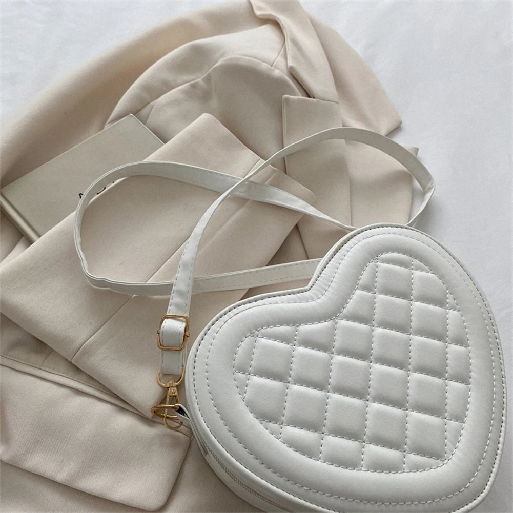 Fashion Love Heart Shape Shoulder Bag Handbags Designer Crossbody Bags PU Leather Zipper Women Casual Phone Bag Shoulder Bag