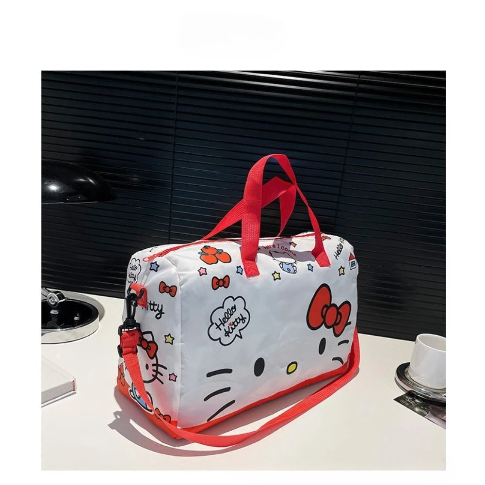 Hello Kitty Top-Handle Bag for Women Girls with A Small Handbag Large Capacity Durable Travel Bag Storage Short Distance Outdoor Make Up Bag Beat Gifts for Festival Party Wedding