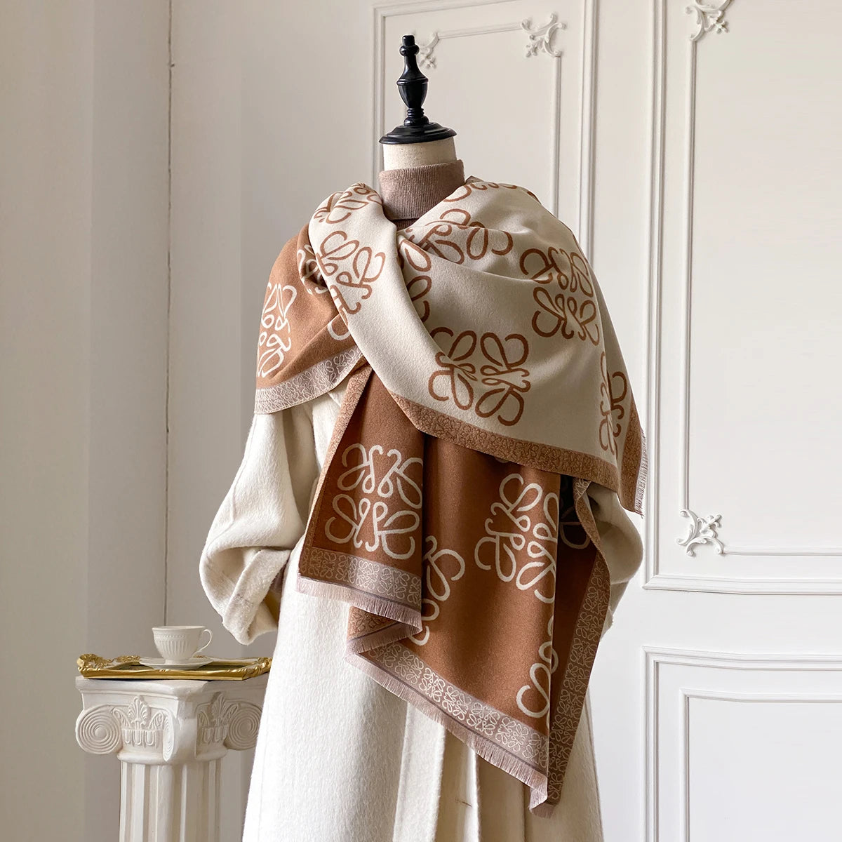 2025 New Women's Scarf Warm Scarf Shawl Simple Imitation Cashmere Scarf Thick Shawl Jacquard Fashion Autumn and Winter