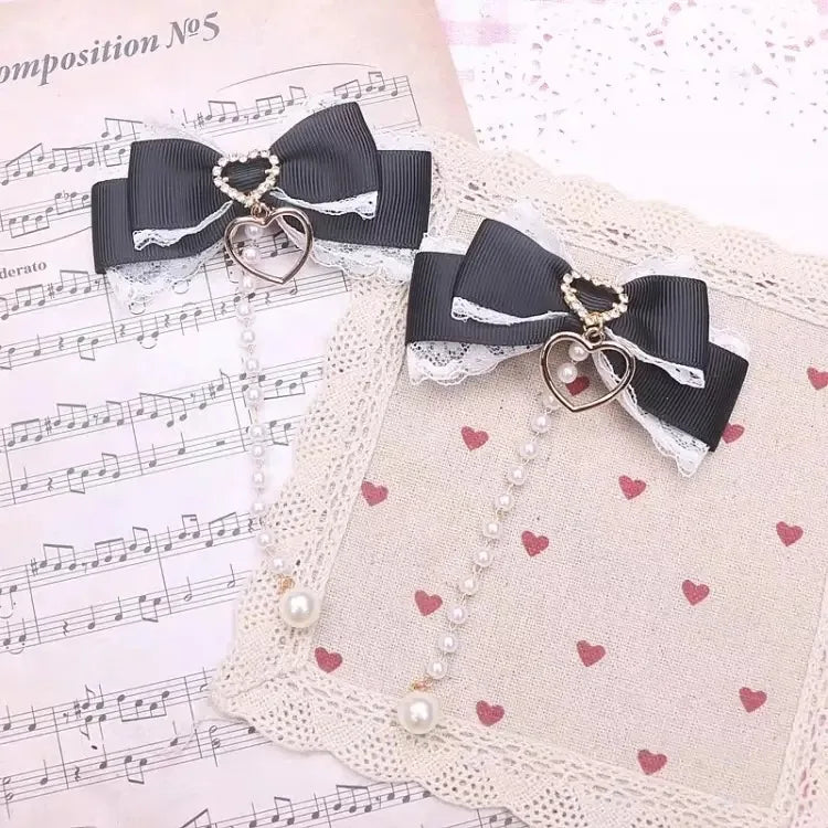 [1pair] Lolita cosplay Girl hairpin Bow barrette cute hair accessories japanese aesthetic hair clips y2k cute items for girls