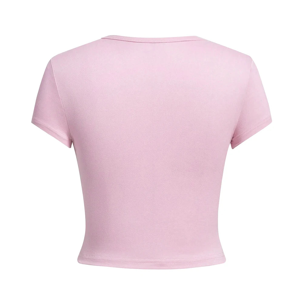 I Love My Boyfriend Letter Print T-Shirts Female Elastic Comfortable Tops Fashion Soft Clothing Street Summer Short Sleeves