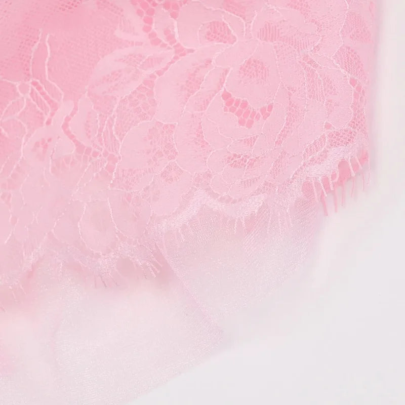 Lace Fancy Patchwork Garters Sexy Lingerie Girly Pink Corset Dress Stocking Matching Cute Sexy Uniform Lingerie New