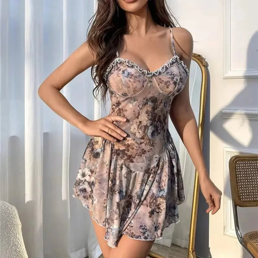 Ordinary Nightgown Strap Tight and Comfortable High-end Pure Floral Dress Sexy Tоy Xxl Sleepwear for Sleeping Pajamas Dress Xxx